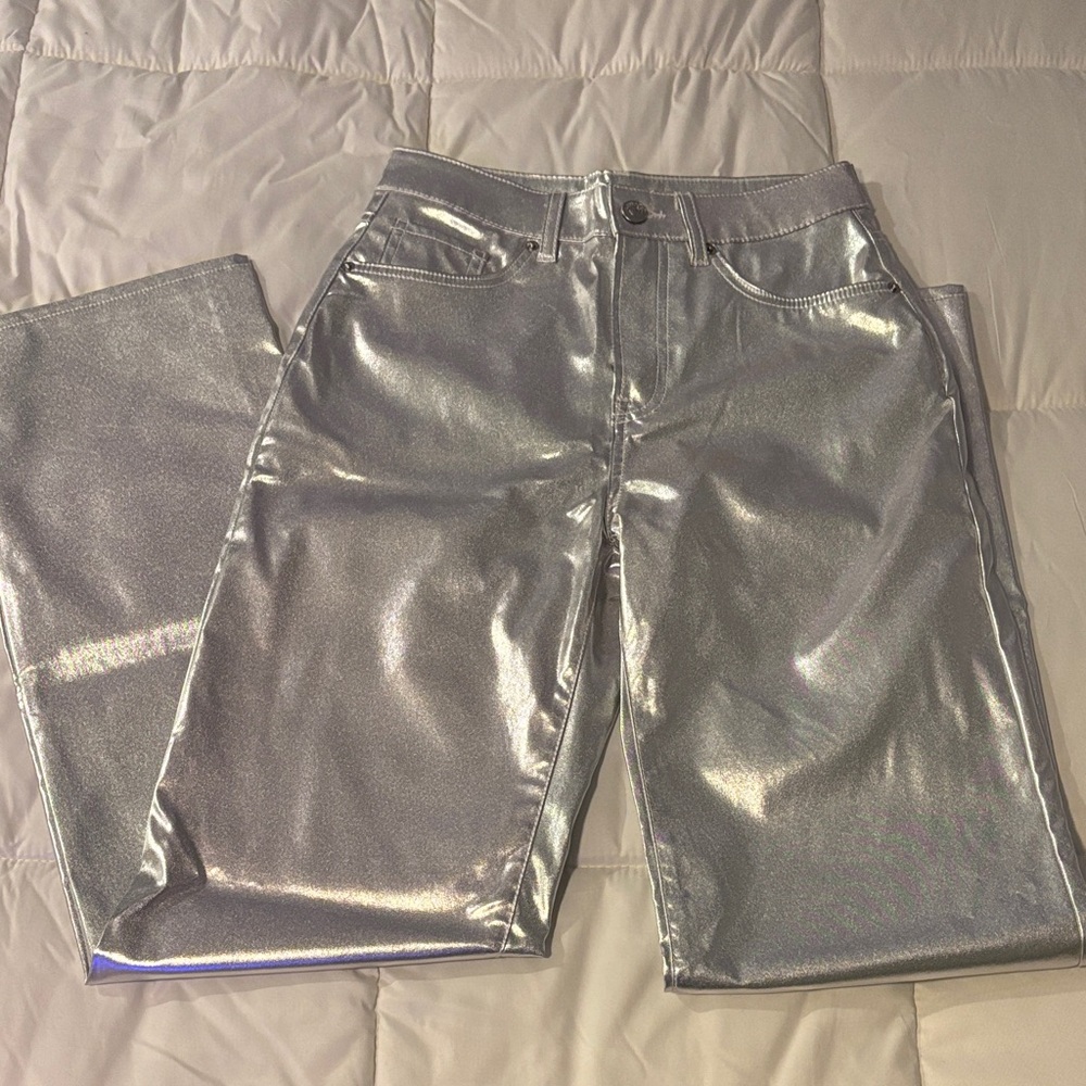 Divided Metallic Silver Straight Leg Jeans - Picture 2 of 4
